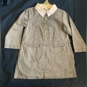 Gray Kids Casual Chambray Dress